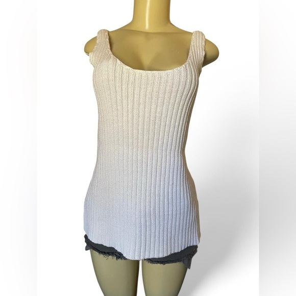 Lauren Ralph Lauren White Ribbed Sleeveless Tank Top - Picture 5 of 8